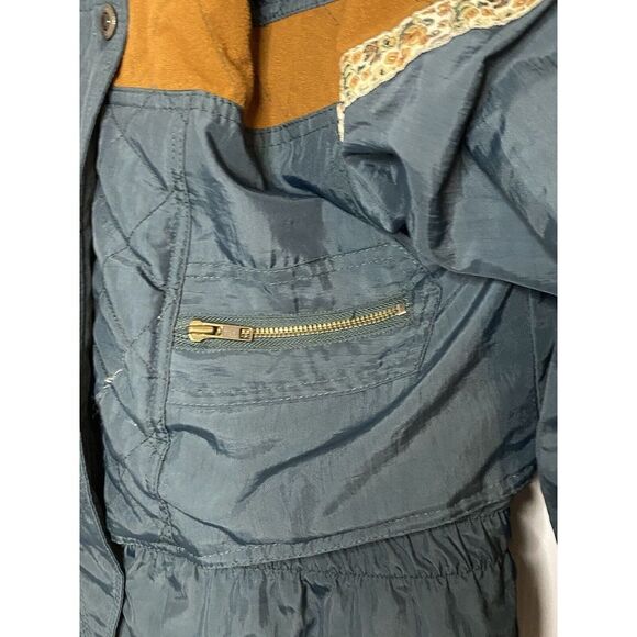 Vintage Julia Michaels Ski Jacket Winter Coat Hood Fur Trim Floral Y2K 90s - Picture 3 of 16